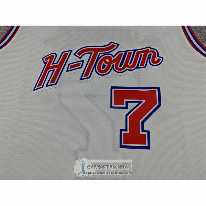 Camiseta Houston Rockets Cam Whitmore NO 7 Ciudad 2025-26 Blanco